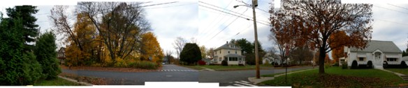 Panoramic view of our neighborhood looking west down Charles St.