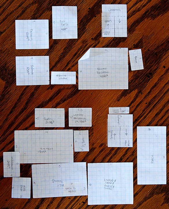 House Concept using graph paper cut-outs