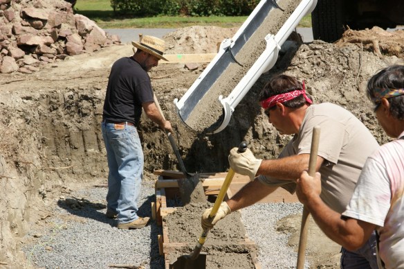 Pouring the concrete