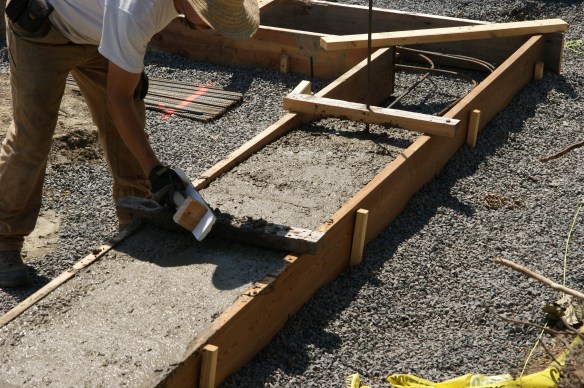 Troweling the concrete
