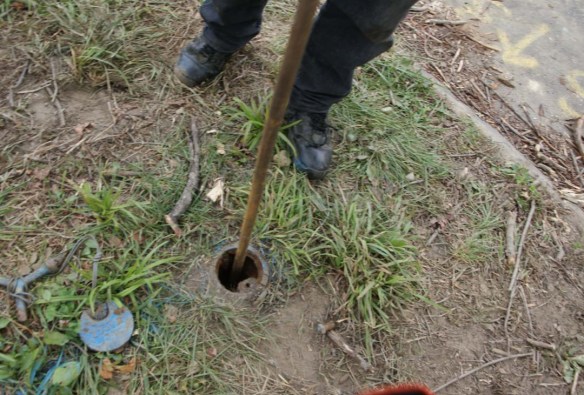 Turning on the water