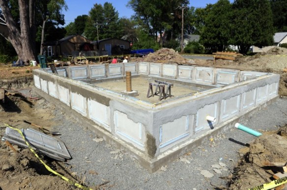 Contrast between old and new parging