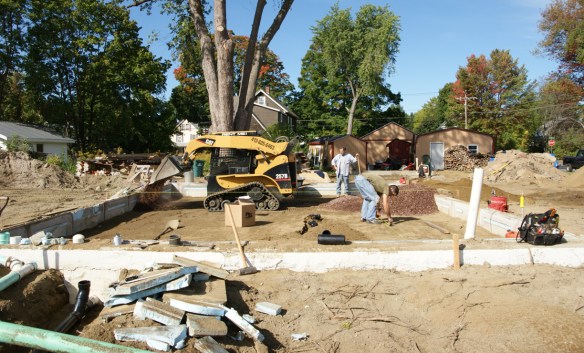 Working on sub-slab rough in plumbing