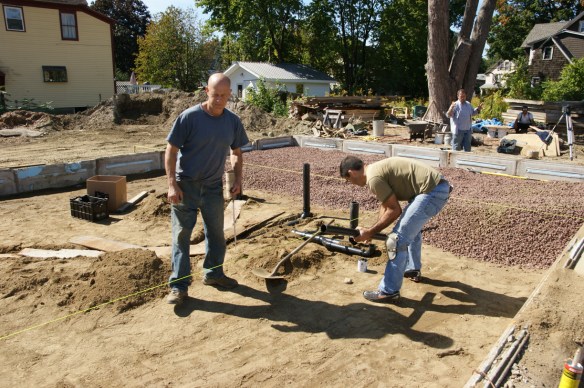 Working on sub-slab rough in plumbing