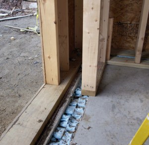 Foundation insulation double stud wall