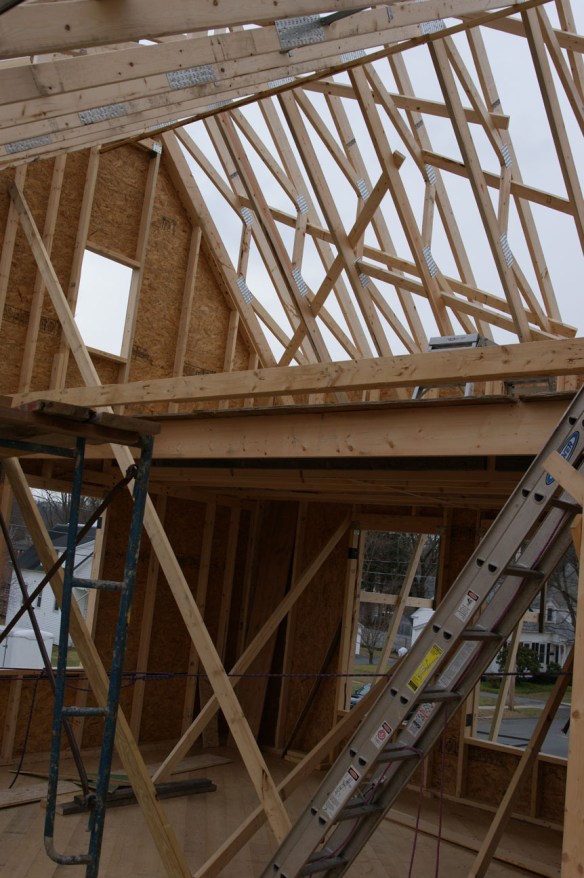 Second floor looking at loft above master bedroom