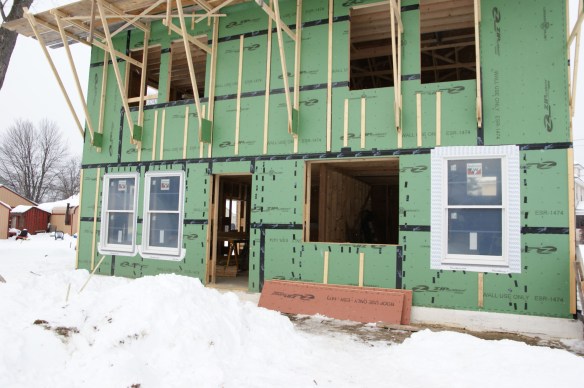 Three out of four first floor south windows installed Three out of four first floor south windows installed