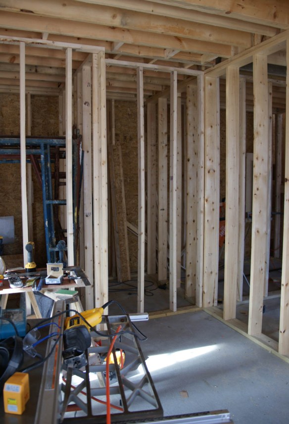 Alteration to the kitchen wall to accommodate the refrigerator