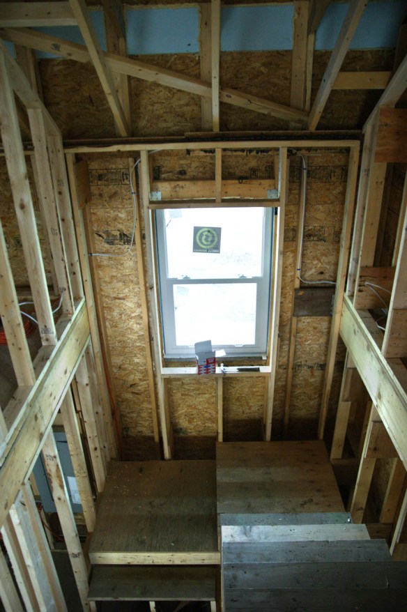 Triple pane Serious window installed -- stair well window