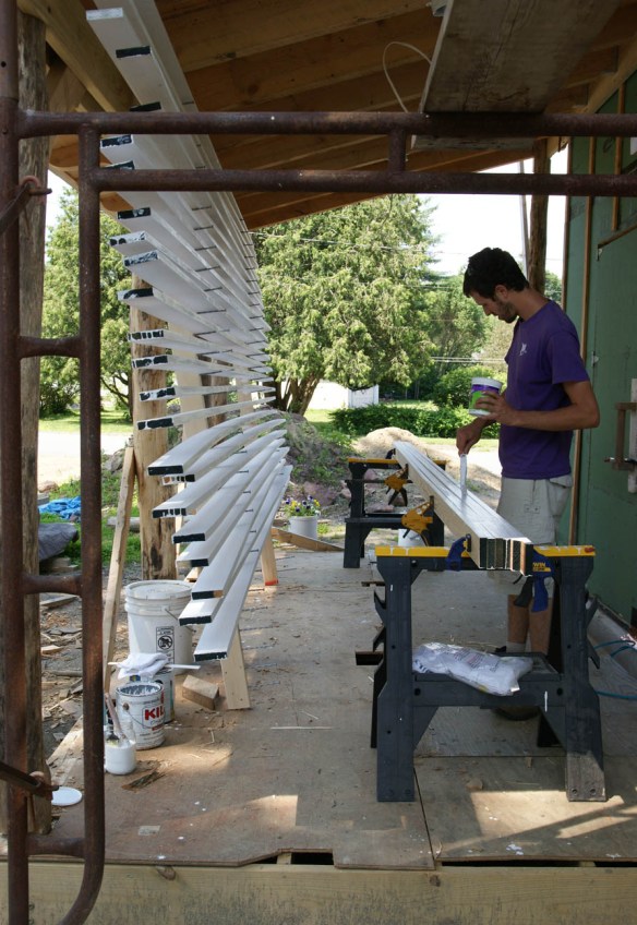 Painting trim boards