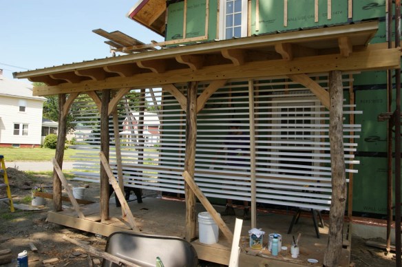 Vertical drying rack for exterior trim boards