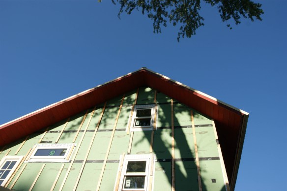 Tongue and groove soffit boards installed Tongue and groove soffit boards installed