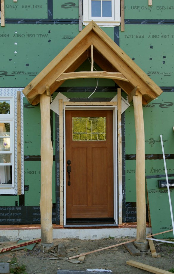 Artistic entry way door under construction