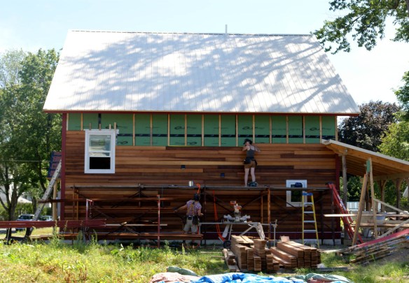 Progress with siding the north side of the house