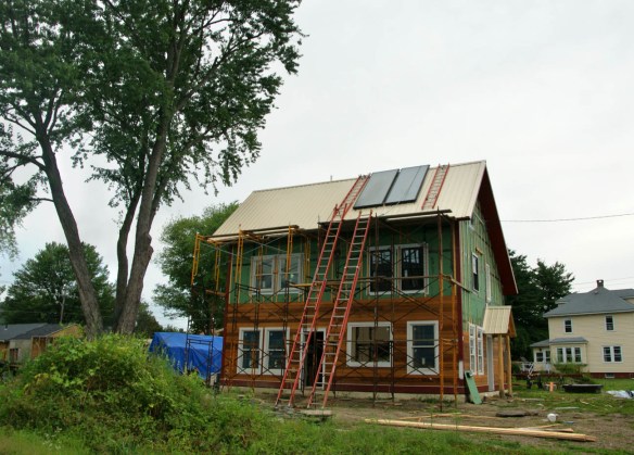 Solar hot water panels mounted Solar hot water panels mounted