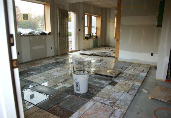 Living room granite counter top scrap floor