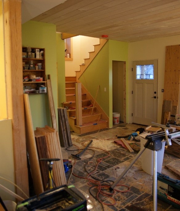 Custom stair case under construction