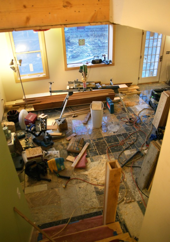 Construction site mess custom home