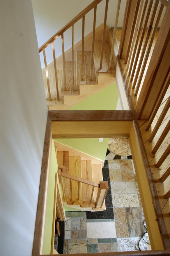 Opening between second and first floors custom house home