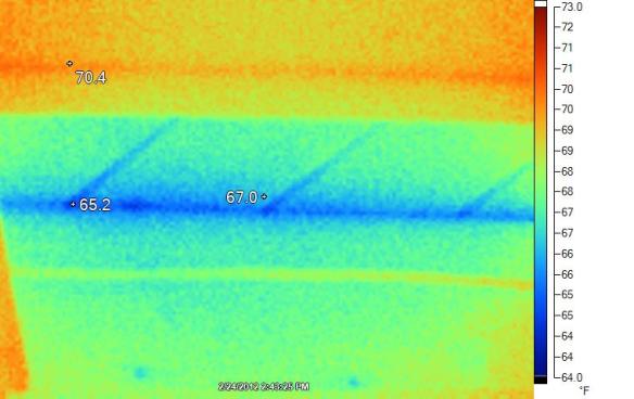 Ceiling of mechanical room Infrared image